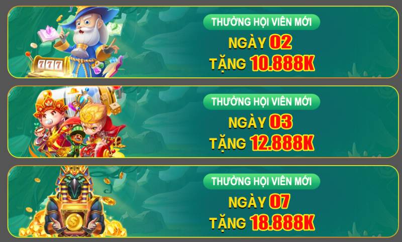Ưu đãi theo ngày: Nhận quà định kỳ, tăng động lực chơi lâu dài