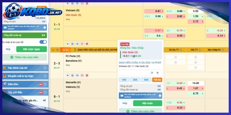 Cách chuyển odds châu Âu sang châu Á 0.5 bàn 
